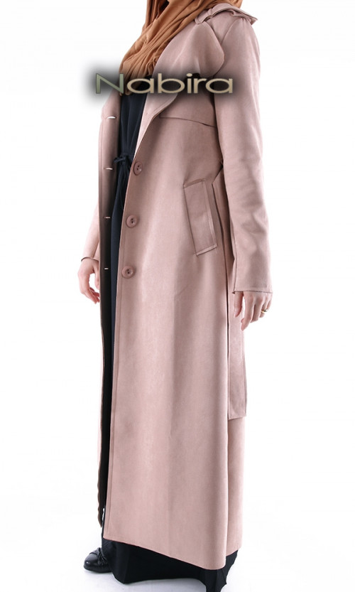 Long trench coat TL19 suede