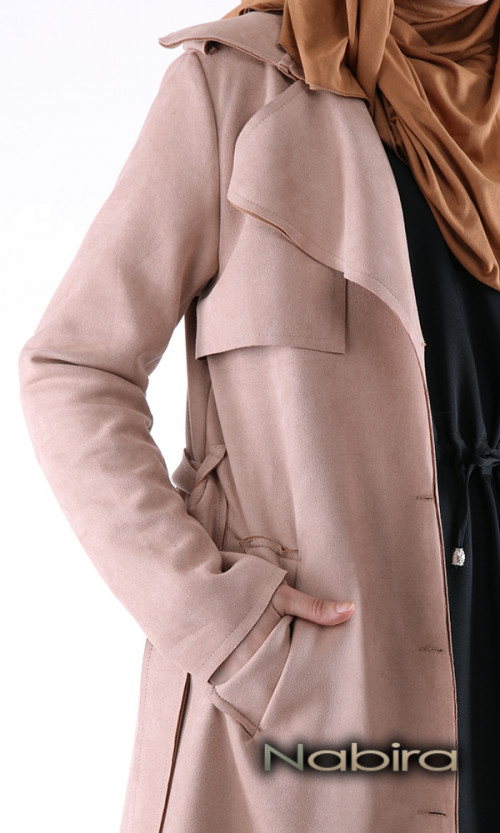 Long trench coat TL19 suede
