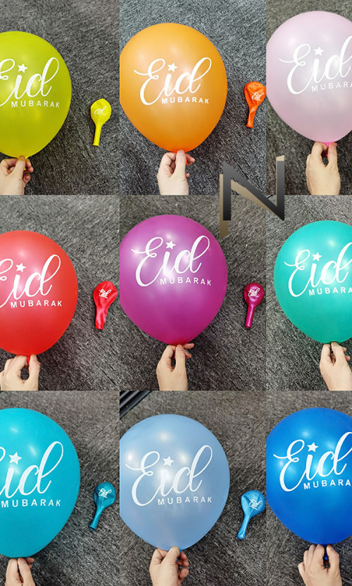 Kit 10 balloons rainbow Eid Mubarak