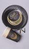 Pack of 6 brown Eid Mubarak plates and cups