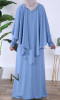 Abaya Syana Saphyr fabric (Medina silk style) and integrated cape