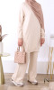 Mesh suit ERG61 long sweater and wide pants
