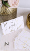 Set of 10 Eid Mubarak marbled white and gold cardboard envelope