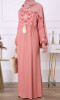 Maxi dress RLP121 with embroidery and elasticated cuffs