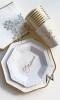 Maxi Pack 44 pieces Eid Mubarak: tableware and napkins white and gold