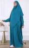 Jilbab 2 pieces Husna abaya butterfly and khimar Saphyr fabric (Medina silk style)