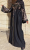 Abaya Dubai Johar arabesque embroidery and Emirati sleeves