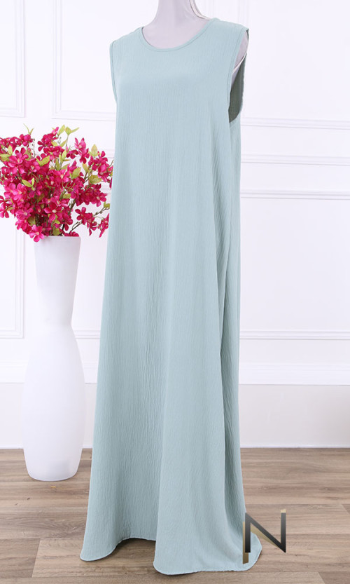 Abaya under dress in jazz fabric, nice and fresh, sleeveless, round