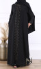 Abaya strass basma black and zipped