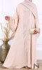 Abaya Lydia Saphyr fabric (Medina silk style) and rhinestones