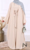 Abaya kimono 3 pieces Sahar Saphyr fabric (Medina silk style)