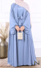 Abaya 2 Nora pieces balloon sleeve kimono and sleeveless dress Saphyr fabric (Medina silk style)