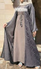 Abaya Dubai Yousra 2 pieces abaya kimono brocade patterns and under-dress