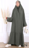 Jilbab 1 piece Sana Saphyr fabric (Medina silk style) with inserts