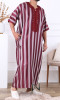 Gandoora Moroccan thobe QH70 short sleeves and wide stripes