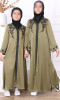 Abaya girl AF69 arabesque embroidery and embossed fabric